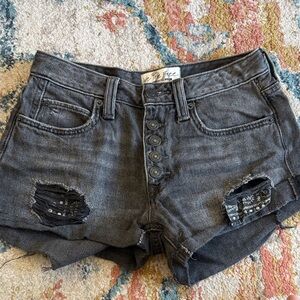 We The Free Dark Gray Jean Shorts